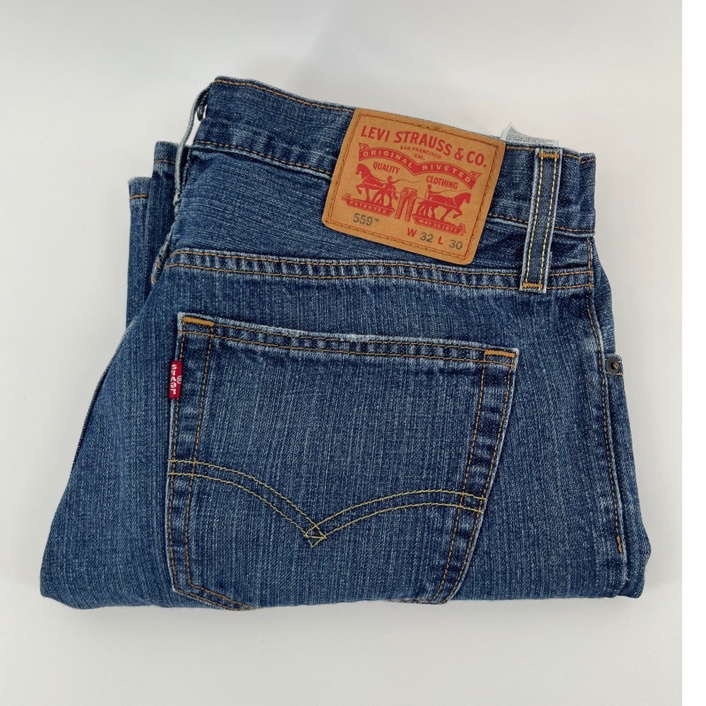 Levis 559 Relaxed Straight Jeans Mens 32x30 Blue Medium Wash Denim 00559-2765